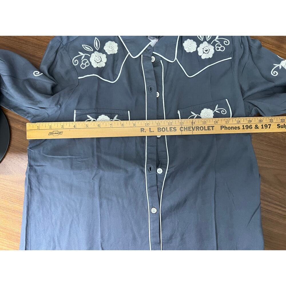 Vintage Goa NWT Embroidered Western Shirt Boho Prairie Y2K Medium - Picture 6 of 7